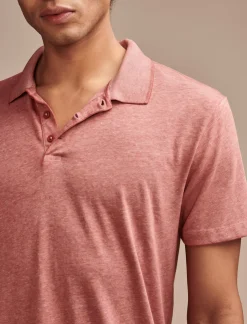 Lucky Brand venice burnout flat knit polo brick red*MEN Shirts & Tops