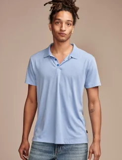 Lucky Brand venice burnout flat knit polo #40101 blue jewel*MEN Shirts & Tops