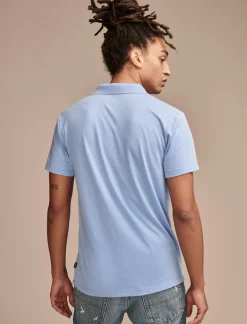 Lucky Brand venice burnout flat knit polo #40101 blue jewel*MEN Shirts & Tops