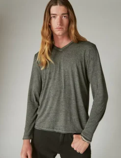 Lucky Brand venice burnout long sleeve v neck jet black*MEN Shirts & Tops
