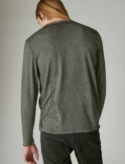Lucky Brand venice burnout long sleeve v neck jet black*MEN Shirts & Tops