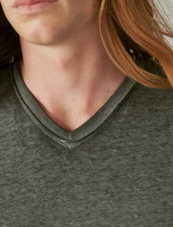 Lucky Brand venice burnout long sleeve v neck jet black*MEN Shirts & Tops