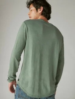 Lucky Brand venice burnout long sleeve crew neck laurel wreath*MEN Shirts & Tops