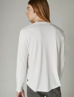 Lucky Brand venice burnout long sleeve crew neck marshmallow*MEN Shirts & Tops