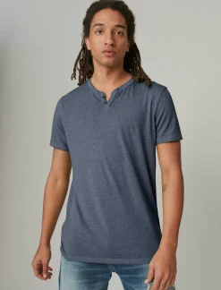 Lucky Brand venice burnout notch neck tee american navy*MEN Shirts & Tops