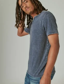 Lucky Brand venice burnout notch neck tee american navy*MEN Shirts & Tops