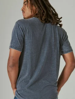 Lucky Brand venice burnout notch neck tee american navy*MEN Shirts & Tops