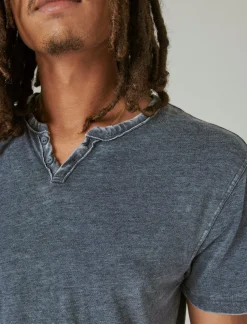 Lucky Brand venice burnout notch neck tee american navy*MEN Shirts & Tops