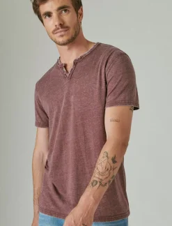 Lucky Brand venice burnout notch neck tee port royale*MEN Shirts & Tops
