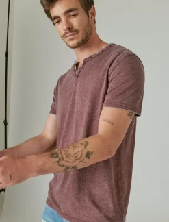 Lucky Brand venice burnout notch neck tee port royale*MEN Shirts & Tops