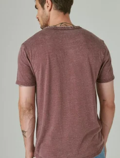 Lucky Brand venice burnout notch neck tee port royale*MEN Shirts & Tops