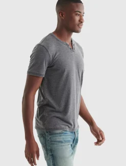 Lucky Brand venice burnout notch neck tee jet black*MEN Shirts & Tops