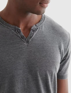 Lucky Brand venice burnout notch neck tee jet black*MEN Shirts & Tops