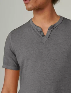 Lucky Brand venice burnout notch neck tee jet black*MEN Shirts & Tops