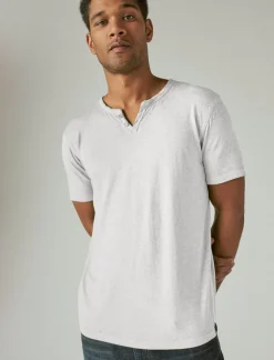 Lucky Brand venice burnout notch neck tee bright white*MEN Shirts & Tops