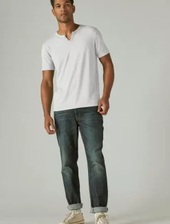 Lucky Brand venice burnout notch neck tee bright white*MEN Shirts & Tops