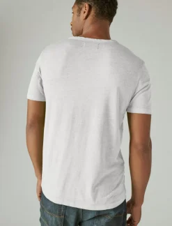 Lucky Brand venice burnout notch neck tee bright white*MEN Shirts & Tops