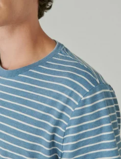 Lucky Brand venice burnout stripe crew multi*MEN Shirts & Tops
