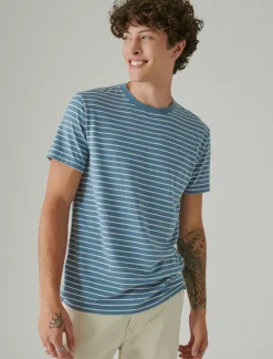 Lucky Brand venice burnout stripe crew multi*MEN Shirts & Tops