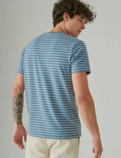 Lucky Brand venice burnout stripe crew multi*MEN Shirts & Tops
