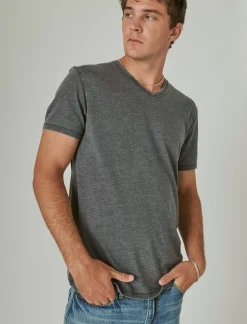 Lucky Brand venice burnout vee-neck tee jet black*MEN Shirts & Tops