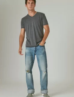 Lucky Brand venice burnout vee-neck tee jet black*MEN Shirts & Tops