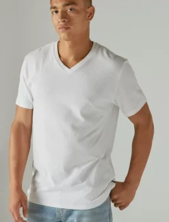 Lucky Brand venice burnout vee-neck tee bright white*MEN Shirts & Tops
