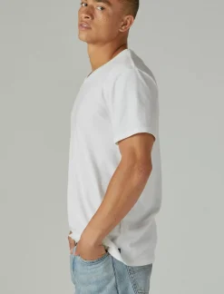 Lucky Brand venice burnout vee-neck tee bright white*MEN Shirts & Tops