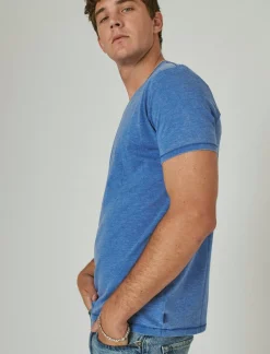 Lucky Brand venice burnout vee-neck tee monaco blue*MEN Shirts & Tops