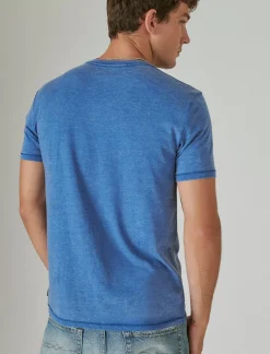 Lucky Brand venice burnout vee-neck tee monaco blue*MEN Shirts & Tops