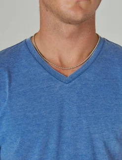 Lucky Brand venice burnout vee-neck tee monaco blue*MEN Shirts & Tops