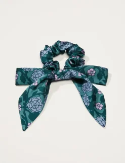 Lucky Brand vintage floral bow scrunchie dark green*WOMEN Hair Accessories
