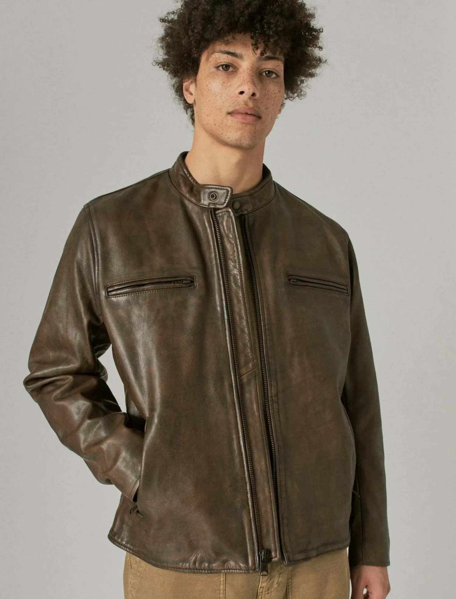 Lucky Brand vintage leather jacket pinecone*MEN Jackets & Outerwear