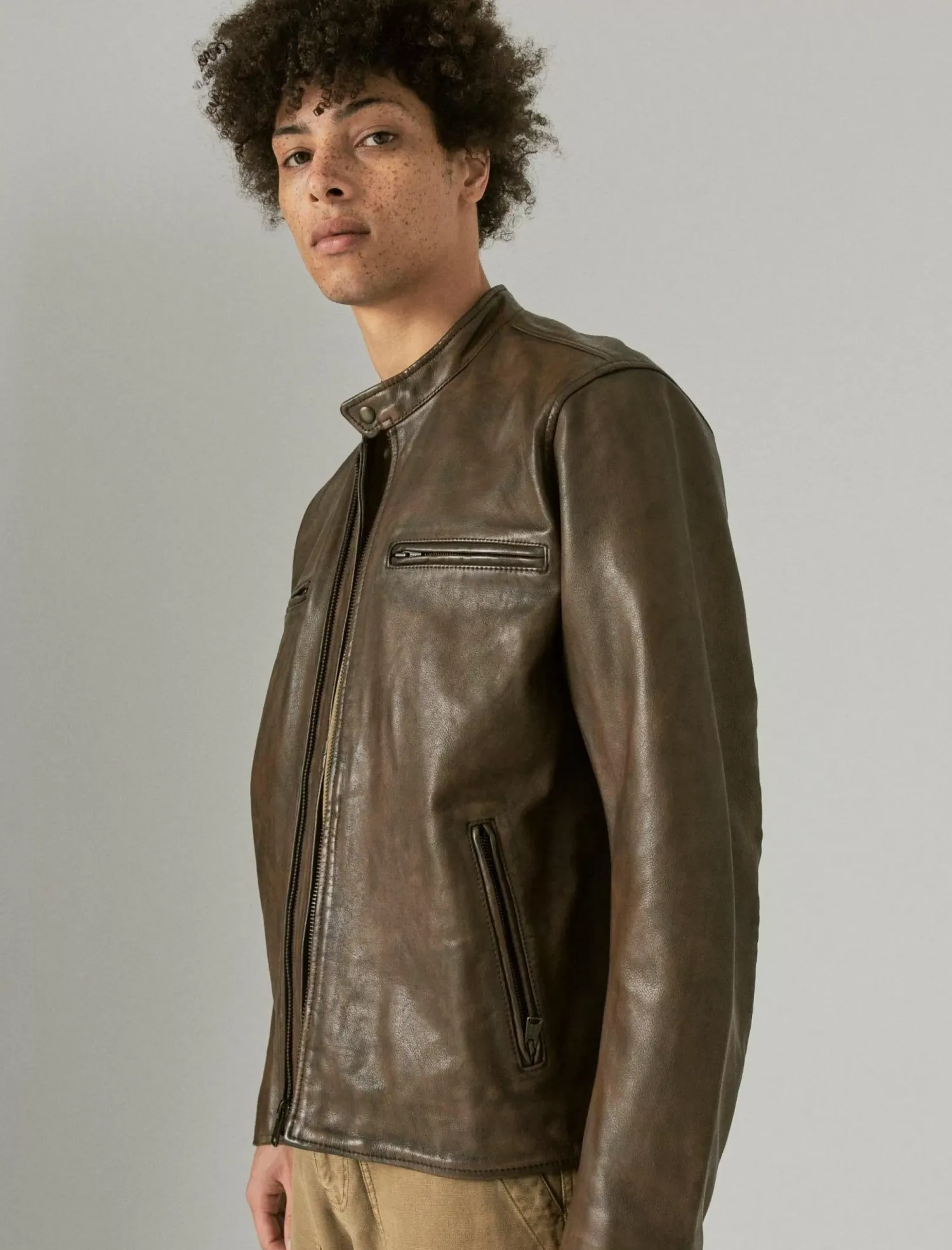 Lucky Brand vintage leather jacket pinecone*MEN Jackets & Outerwear