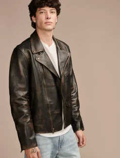 Lucky Brand vintage leather moto jacket brown/black*MEN|WOMEN Jackets & Outerwear