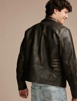 Lucky Brand vintage leather moto jacket brown/black*MEN|WOMEN Jackets & Outerwear