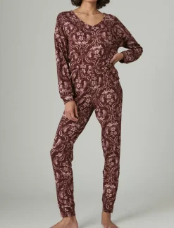 Lucky Brand v-neck printed pullover sleep set light red*WOMEN Intimates & Sleepwear