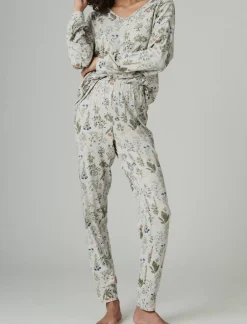 Lucky Brand v-neck printed pullover sleep set dark grey*WOMEN Intimates & Sleepwear