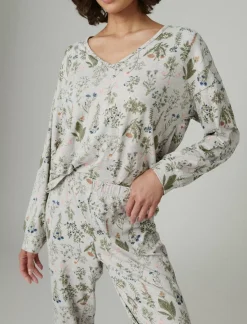 Lucky Brand v-neck printed pullover sleep set dark grey*WOMEN Intimates & Sleepwear