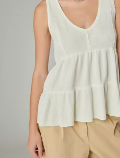 Lucky Brand waffle tunic tank tofu*WOMEN Knit Tops