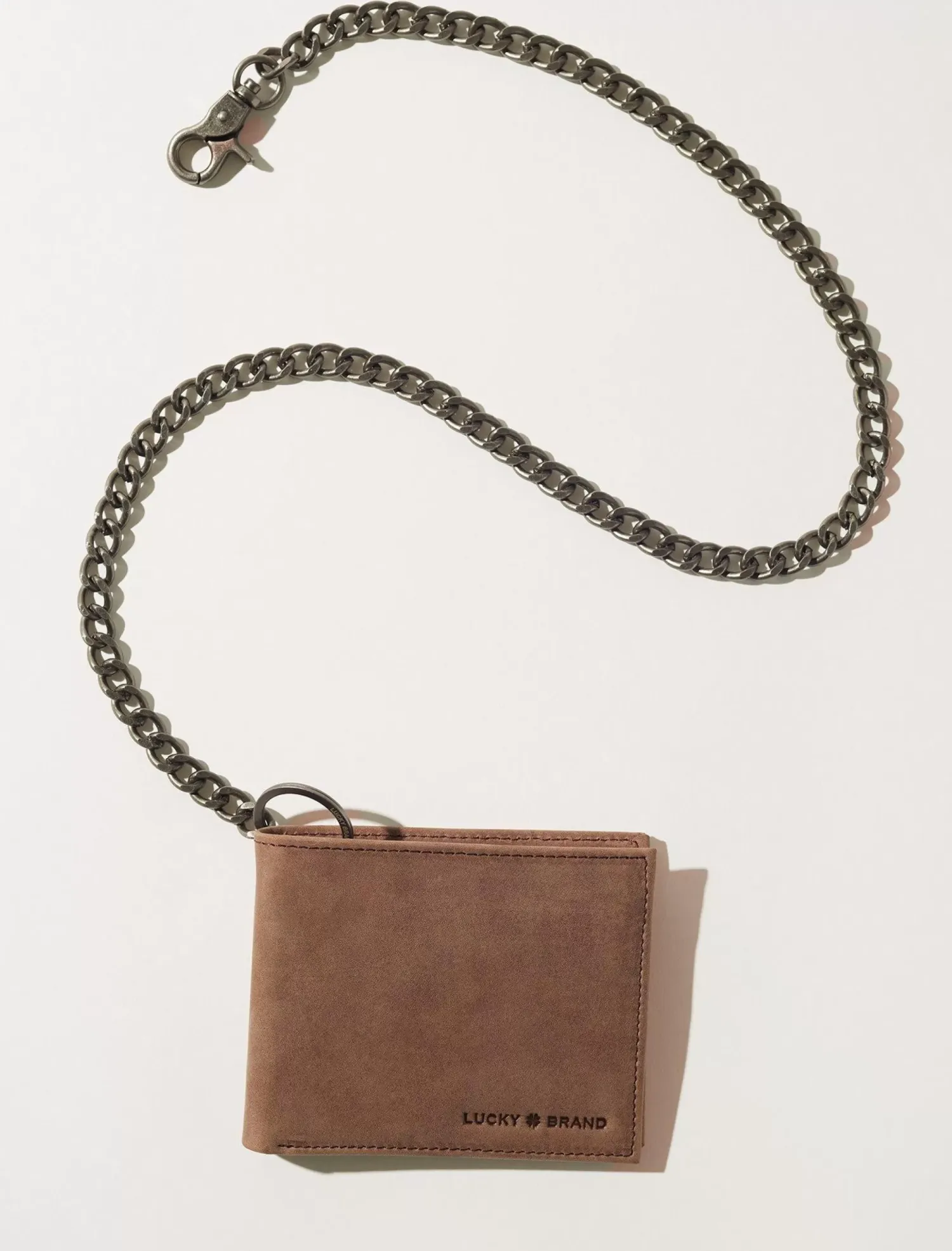 Lucky Brand wallet chain and card holder gift set dark brown*MEN Bags & Wallets
