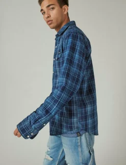 Lucky Brand washed indigo western indigo multi*MEN Button-Downs