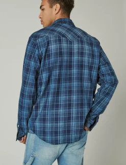 Lucky Brand washed indigo western indigo multi*MEN Button-Downs