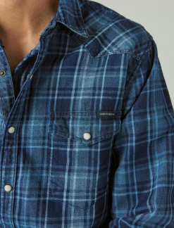 Lucky Brand washed indigo western indigo multi*MEN Button-Downs