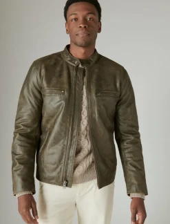 Lucky Brand washed leather bonneville jacket washed black*MEN|WOMEN Jackets & Outerwear