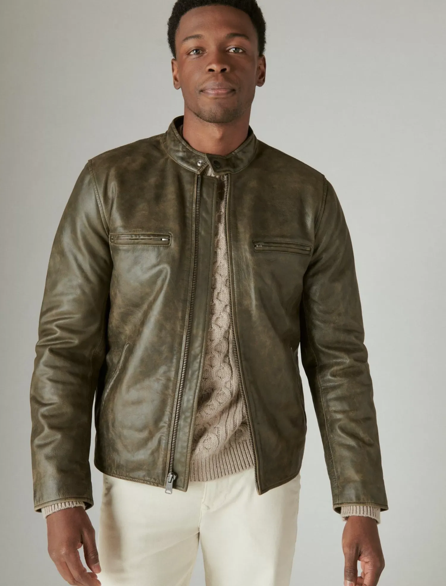 Lucky Brand washed leather bonneville jacket washed black*MEN|WOMEN Jackets & Outerwear