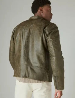 Lucky Brand washed leather bonneville jacket washed black*MEN|WOMEN Jackets & Outerwear