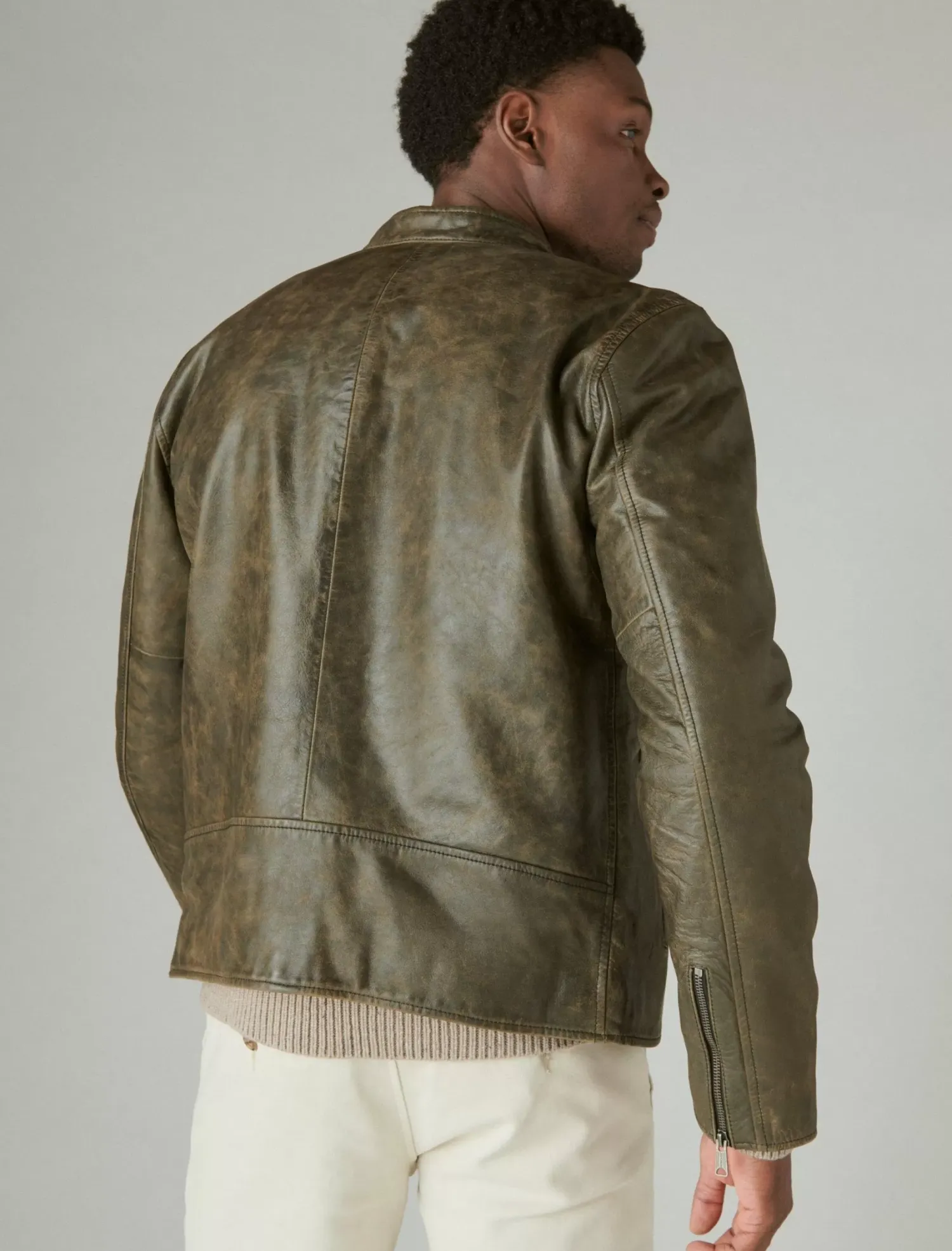 Lucky Brand washed leather bonneville jacket washed black*MEN|WOMEN Jackets & Outerwear