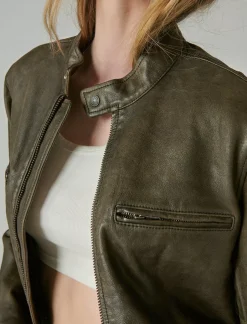 Lucky Brand washed leather bonneville jacket washed black*MEN|WOMEN Jackets & Outerwear