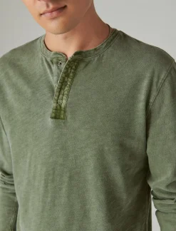 Lucky Brand weekend slub jersey long sleeve henley camo green cotton*MEN Shirts & Tops